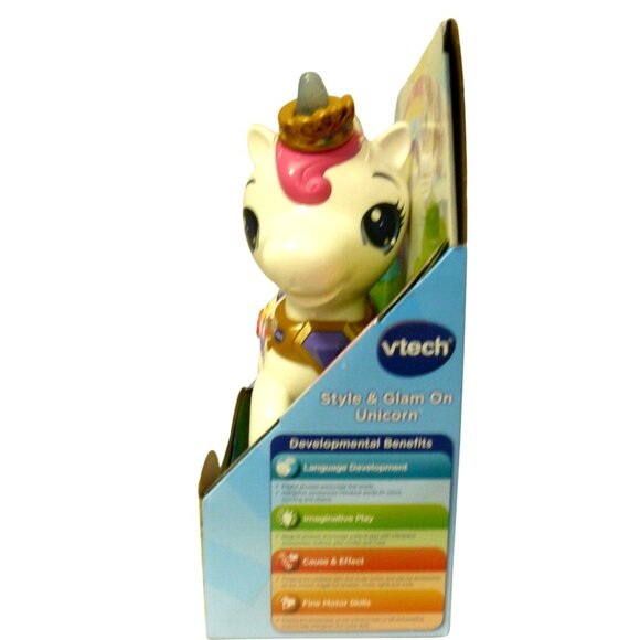 Vtech Style & Glam On Unicorn Interactive Toy w Accessories Ages 1.5-4 Yr NWT - Picture 2 of 5